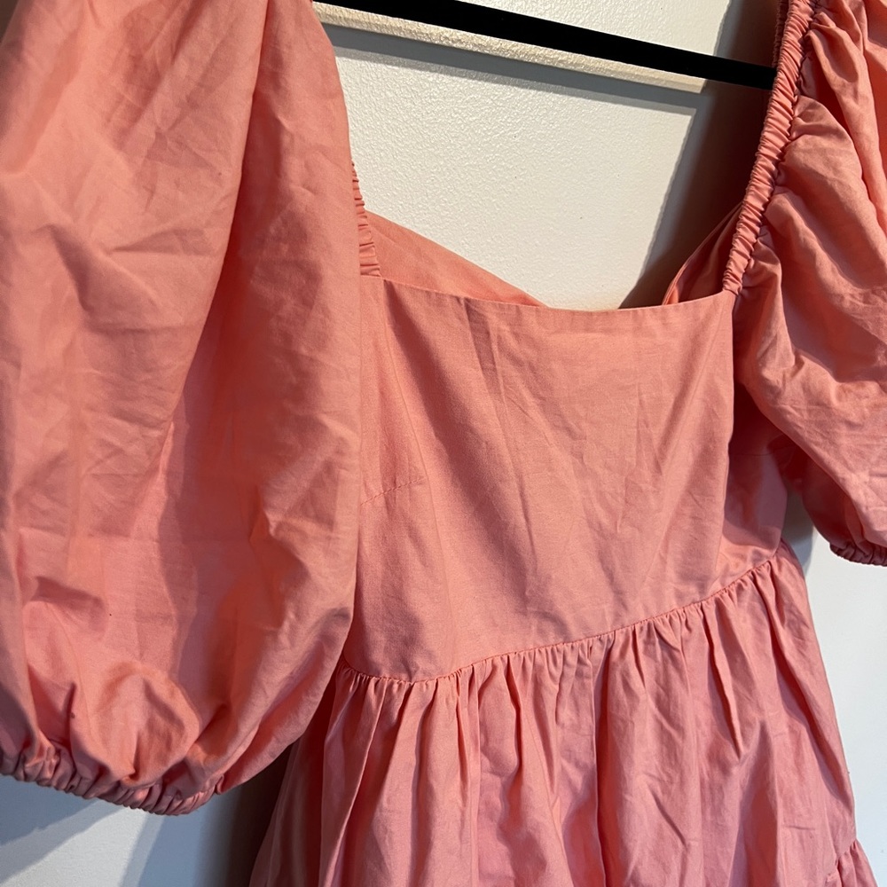 Hunter & Brown Pink Puff Sleeve Tiered Mini Dress - Picture 6 of 8